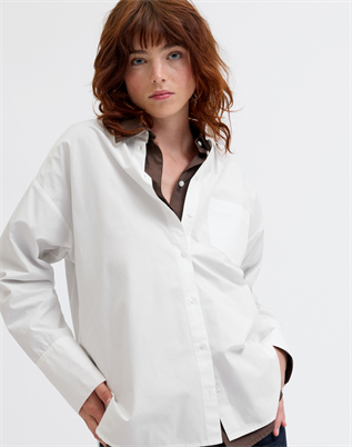 JXHenna Poplin Patch Skjorte - Blanc de blanc